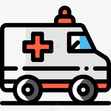 救护车城市元素33颜色省略图标图标