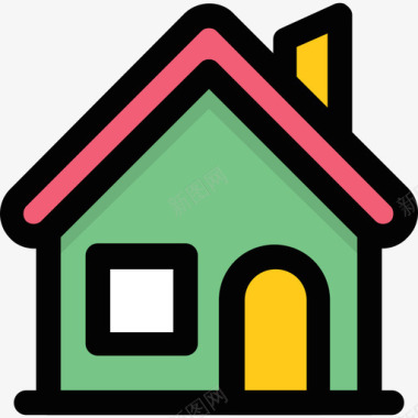 简约房子房子数字营销41线性颜色图标图标