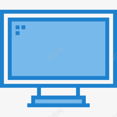 电视银屏电视家用设备5蓝色图标图标