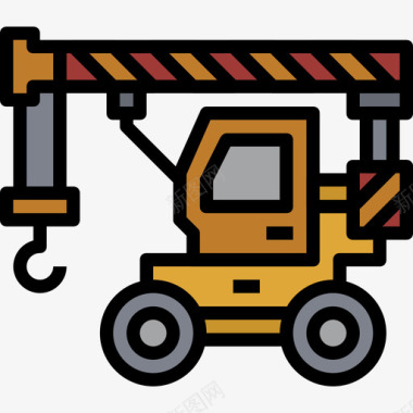 弹簧车起重机施工车3线颜色图标图标