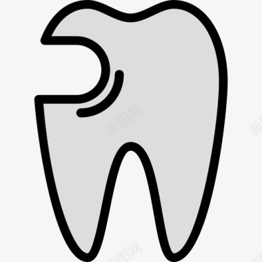 牙齿牙齿矫正牙齿牙齿6线形颜色图标图标