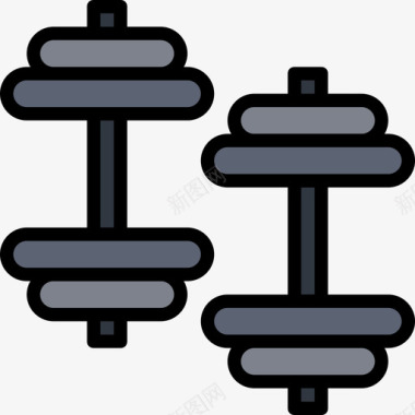 哑铃背景哑铃健身64线性颜色图标图标