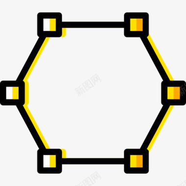 六边形33号黄色图标图标