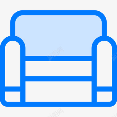 沙发客厅蓝色图标图标