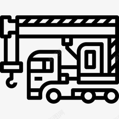 车标志设计模板起重机施工车直线式图标图标