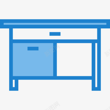 蓝灰色桌子桌子家俱8蓝色图标图标