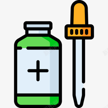 颜色颜料滴剂药物8线性颜色图标图标