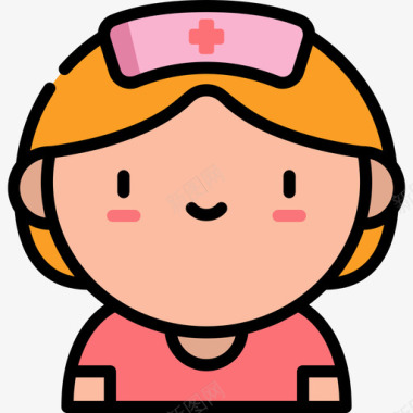开心的护士护士孕妇9岁直系肤色图标图标