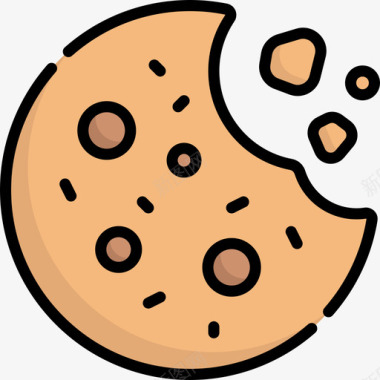 曲奇饼干曲奇饼干gdpr7线性颜色图标图标
