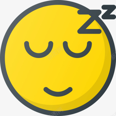 表情符号睡眠表情符号22线性颜色图标图标
