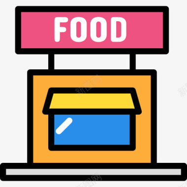 餐厅食物87线性颜色图标图标