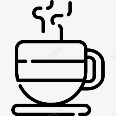 咖啡杯秋季22直线型图标图标
