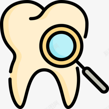 牙所牙齿牙医16线形颜色图标图标