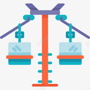 矢量缆车缆车冬季运动13平板图标图标