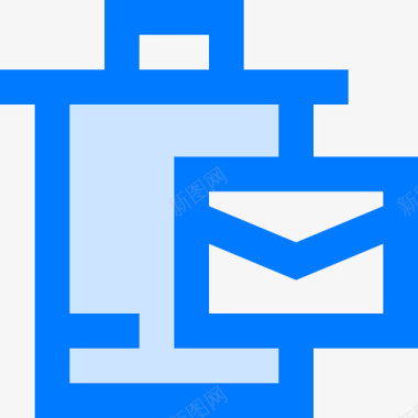 垃圾信息和电子邮件3蓝色图标图标