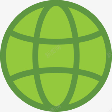 地球仪绿色能源2扁平图标图标