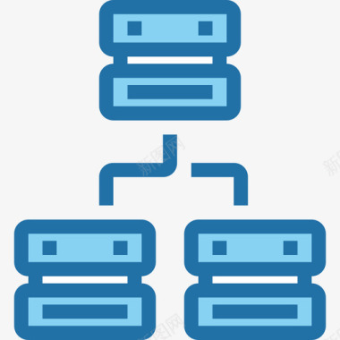 蓝色数据背景服务器网络和数据库4蓝色图标图标