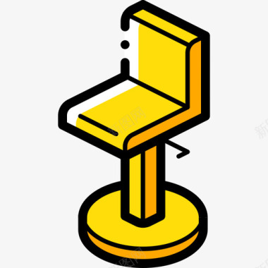 椅子家具38黄色图标图标
