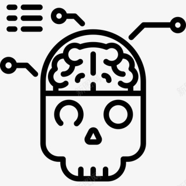 梦幻大脑大脑科学31线性图标图标