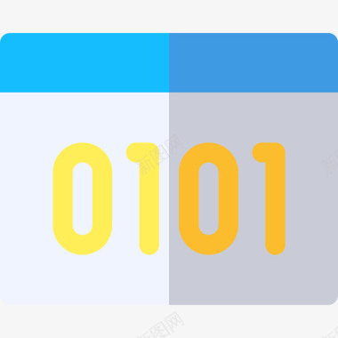 电脑小标志二进制代码机器人8平面图标图标