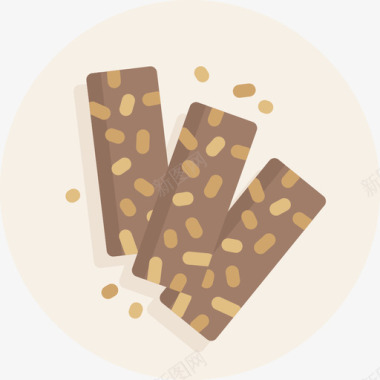 巧克力棒纯素食品3个平的图标图标