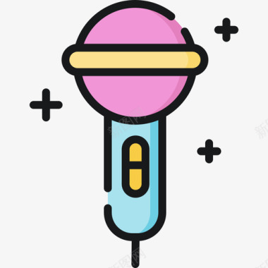 庆典卡拉OK派对和庆典11线性颜色图标图标