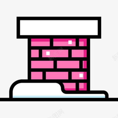 制造业冬季烟囱冬季21线性颜色图标图标
