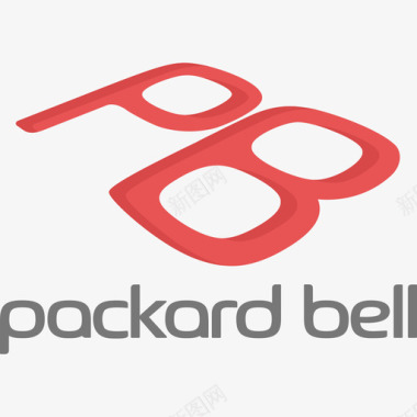 黑白徽标PackardBell技术徽标2扁平图标图标