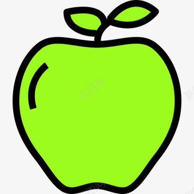苹果苹果食品87线性颜色图标图标