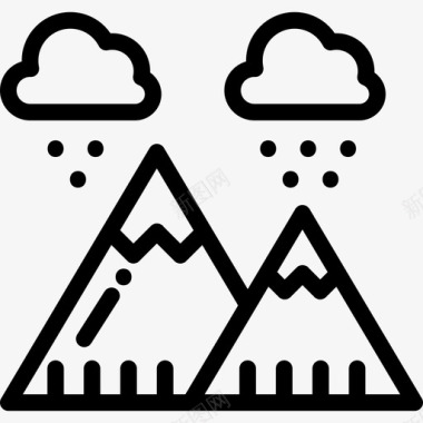 野外山地山地冬季运动10直线图标图标