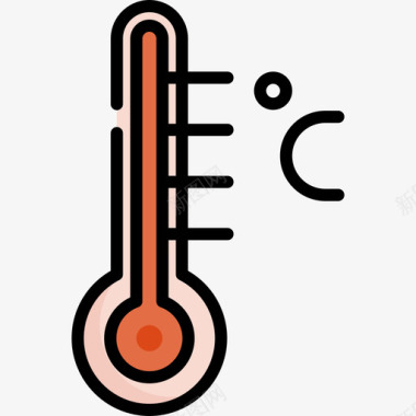 温度温度计烹饪47线性颜色图标图标