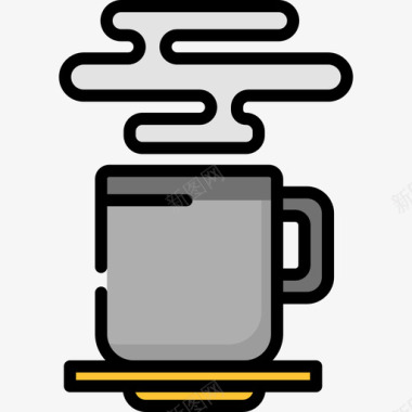 咖啡杯创意工艺40线性颜色图标图标