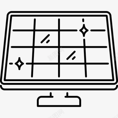 太阳能充电桩太阳能电池板自然20线性图标图标