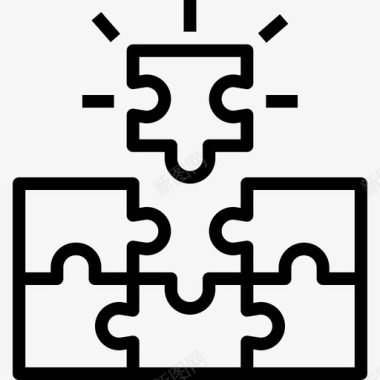 树形拼图拼图产品管理5线性图标图标
