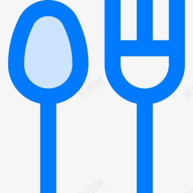 餐具厨房42蓝色图标图标