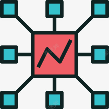 icon理财资产网络理财线彩图标图标