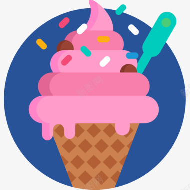矢量盆栽冰淇淋冰淇淋游乐园23公寓图标图标