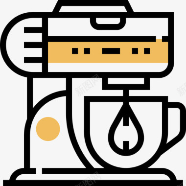 阴影特效搅拌机厨房工具9黄色阴影图标图标