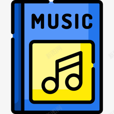 应用程序商店的标志音乐书音乐商店13线性颜色图标图标