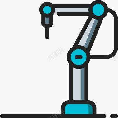臂机械臂工业40线性颜色图标图标