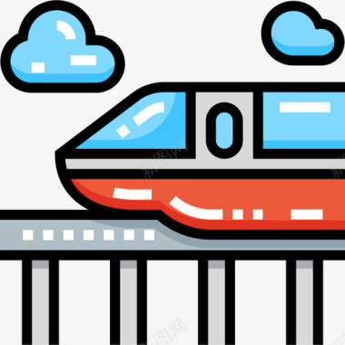 公共交通标识火车公共交通线颜色图标图标