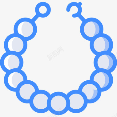 珍珠项链珠宝6蓝色图标图标