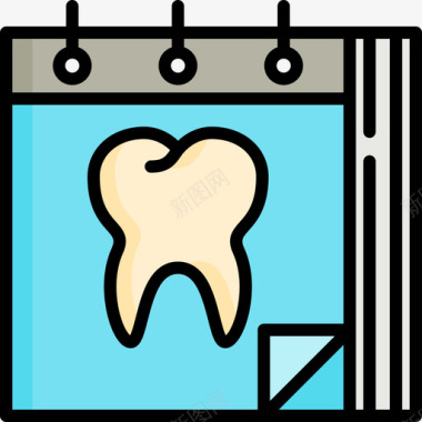牙所牙齿牙医16线形颜色图标图标