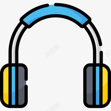 耳机促销品线性颜色图标图标