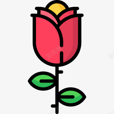 玫瑰夹道玫瑰生态97线形颜色图标图标