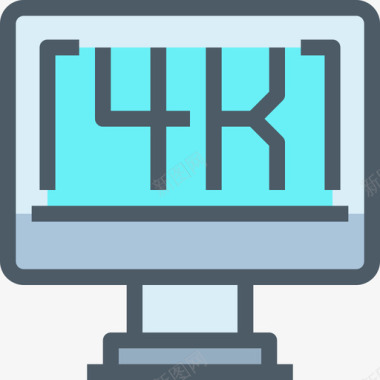4K牌子4k多媒体和娱乐2线性颜色图标图标