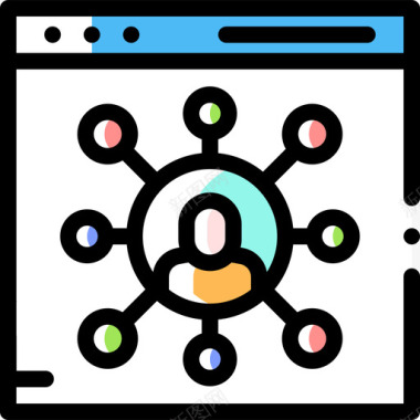省略社交媒体人际关系4色彩省略图标图标