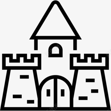 城堡游戏元素2直线图标图标