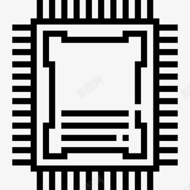 消费CPUCpu技术设备3线性图标图标