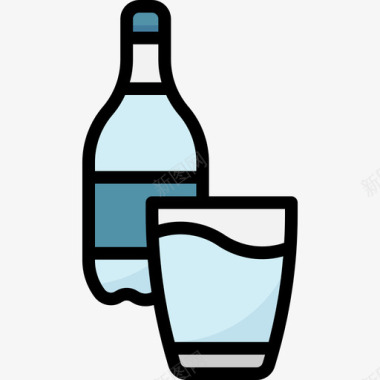 水杯饮料5线性颜色图标图标